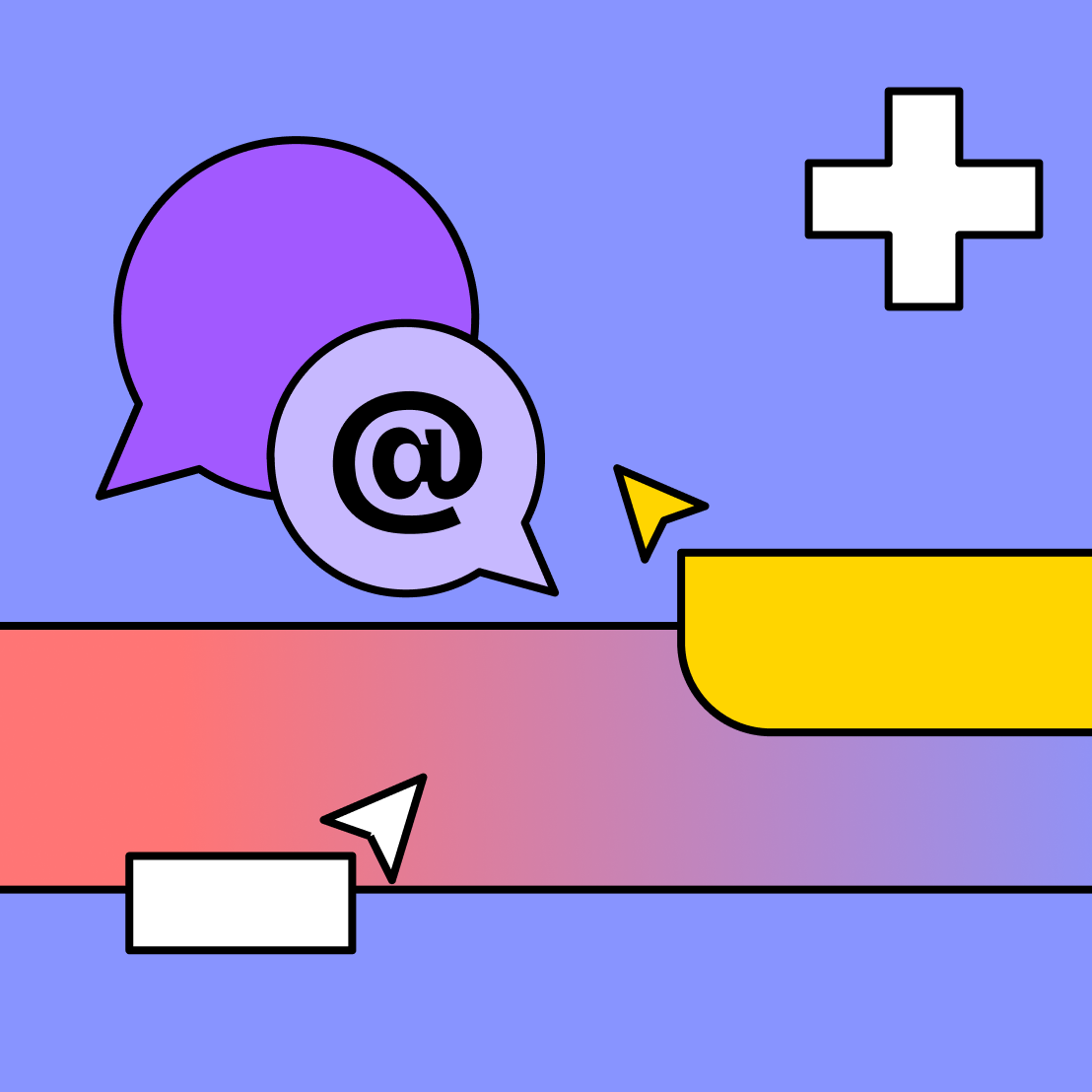 speech bubbles and FigJams collaboration mouse cursors