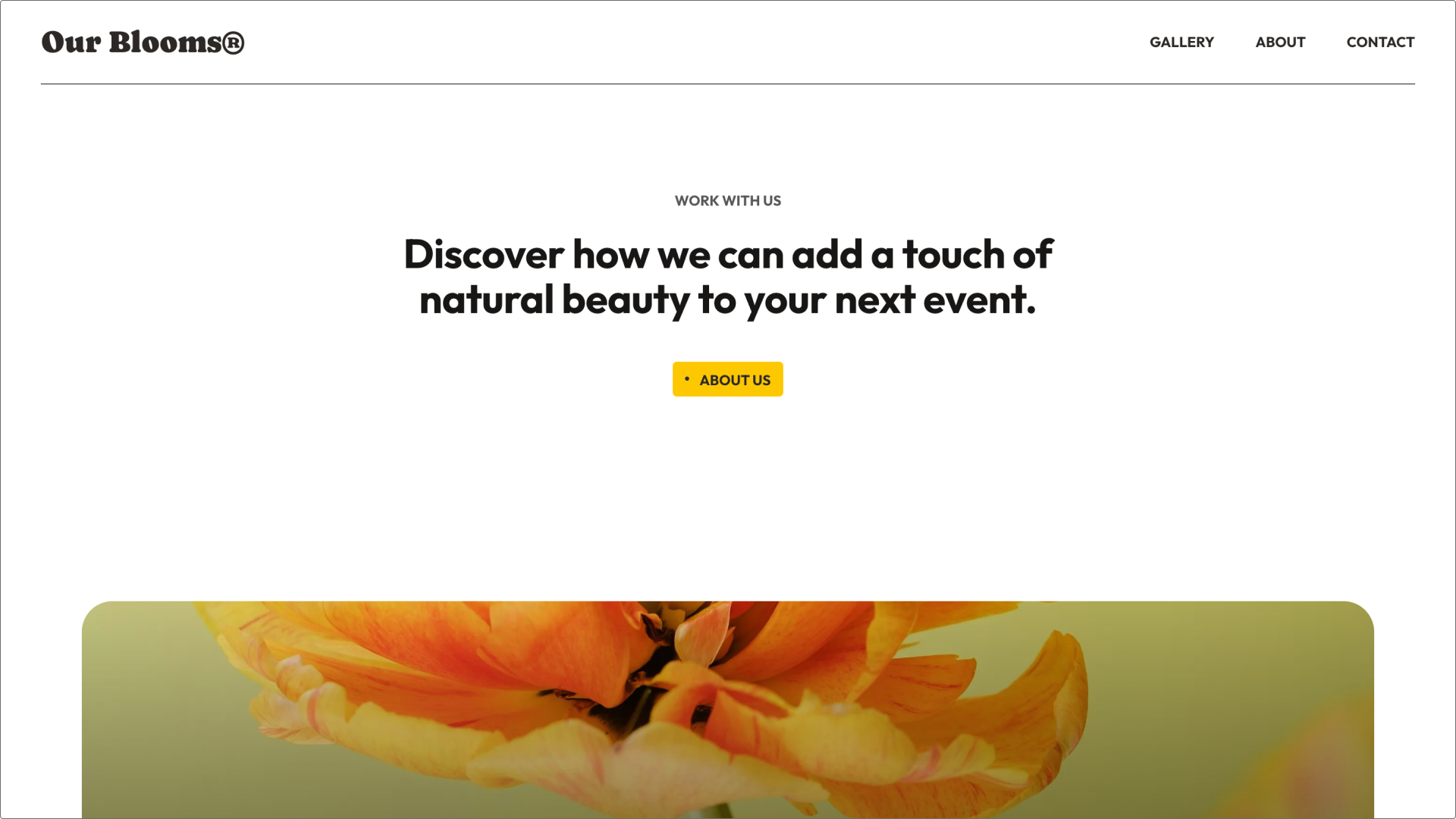 A screenshot of Figma’s sweet flower shop landing page template
