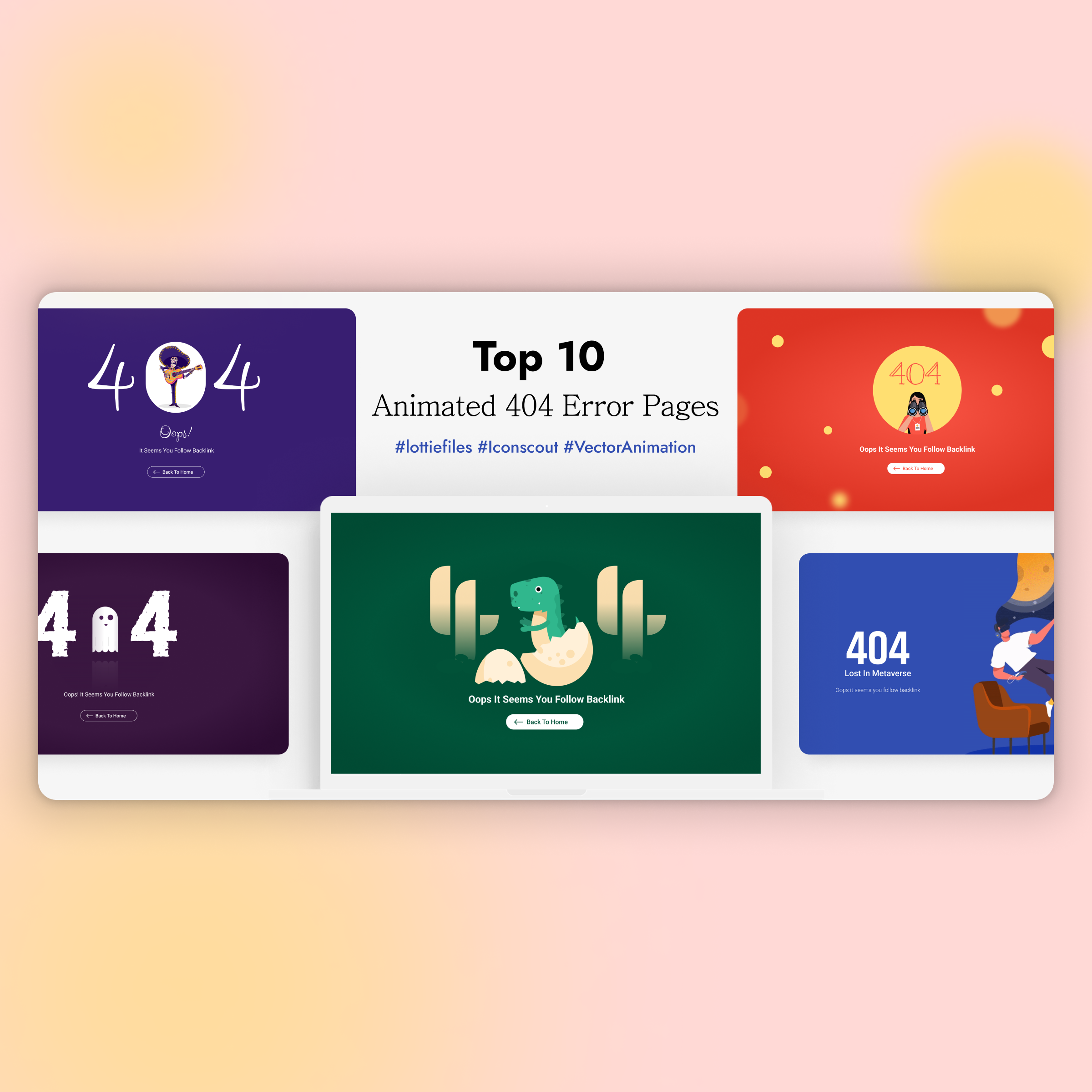 Top 10 404 error pages animated