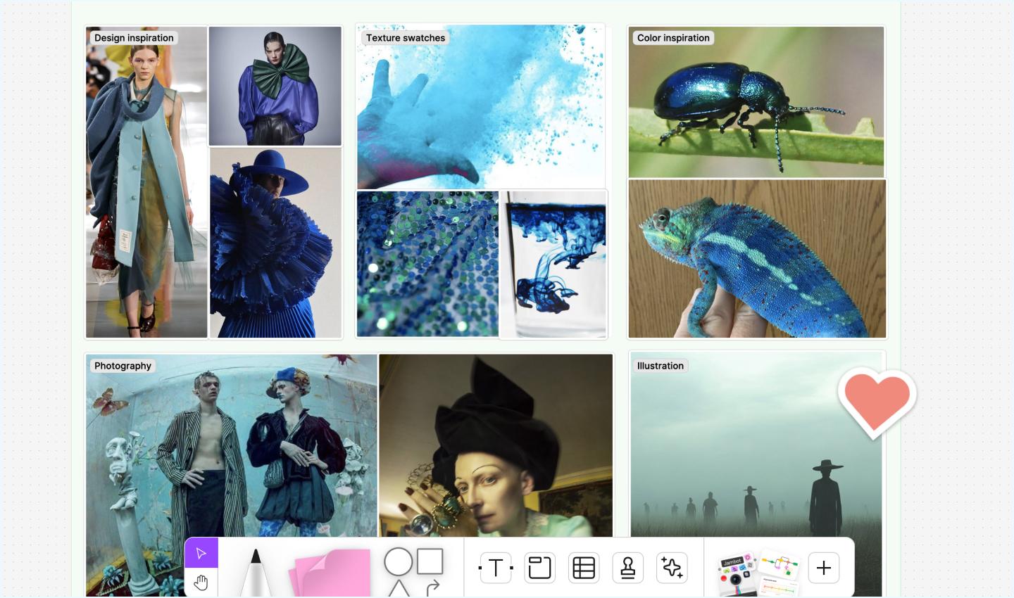 Example of gathering inspiration for a fashion mood board