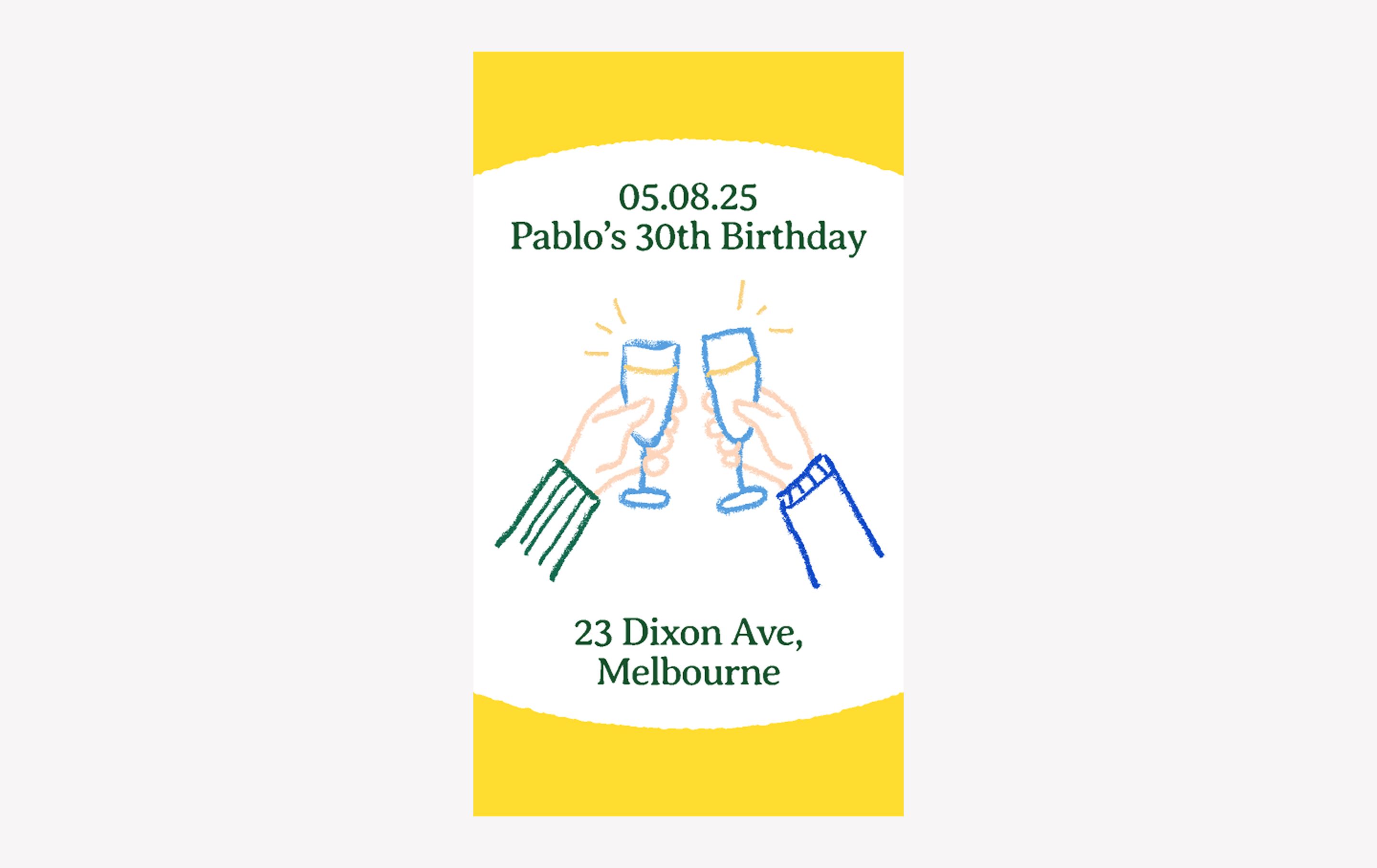birthday party instagram story template example