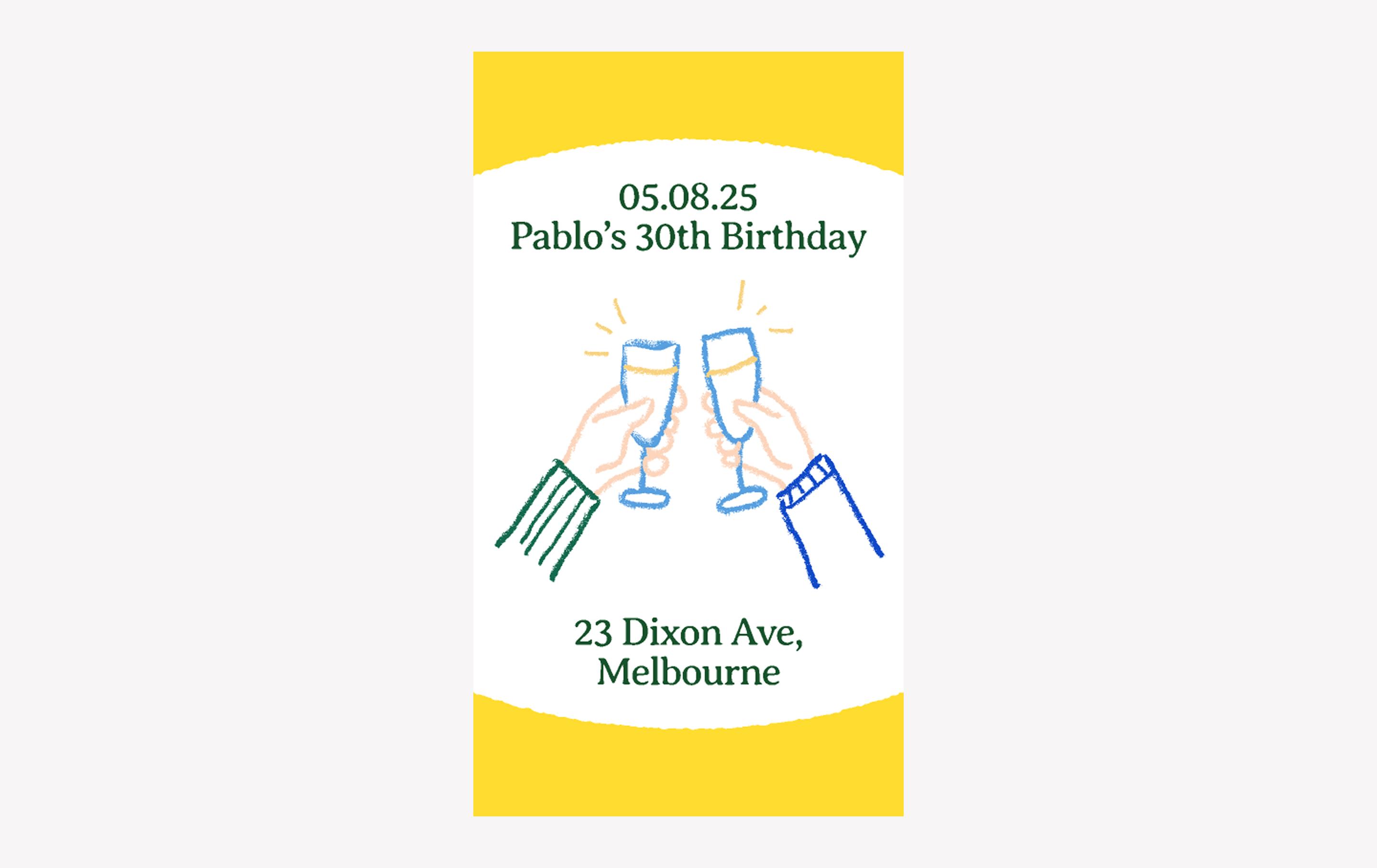 birthday party instagram story template example