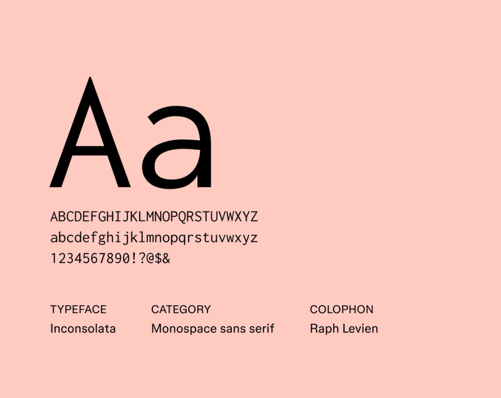 Inconsolata minimalist font example.