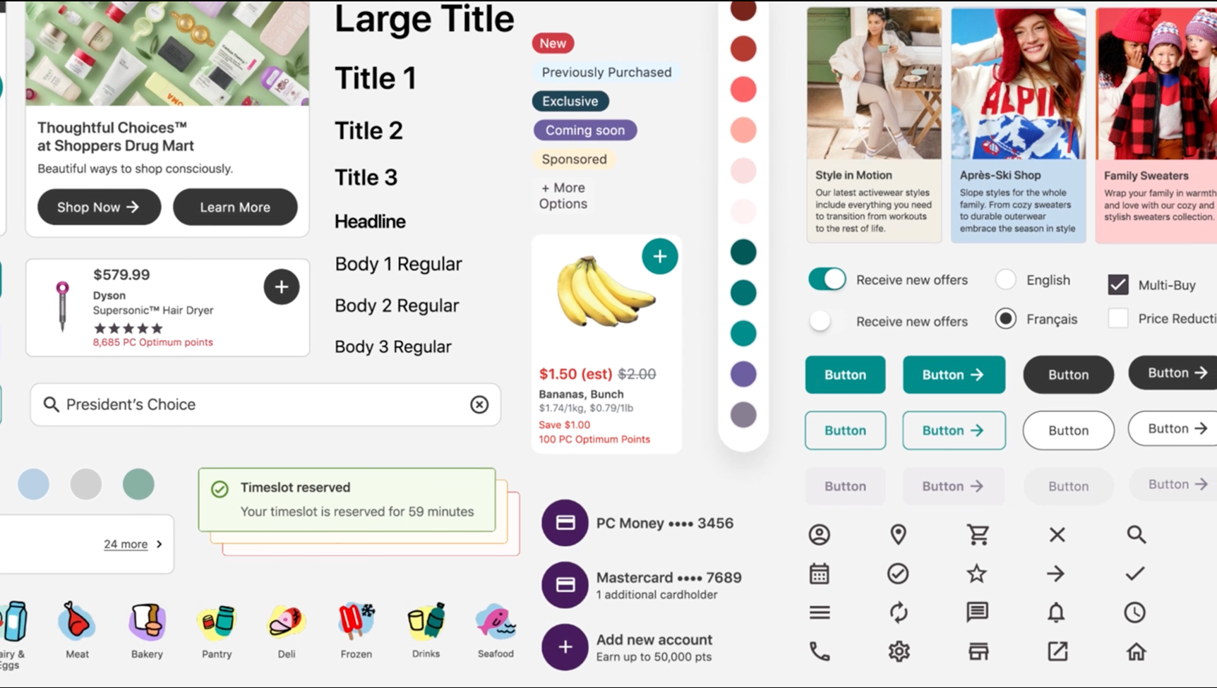 Loblaw’s tokenized components on Figma