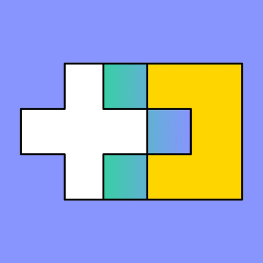 plus symbol overlapping on a square box
