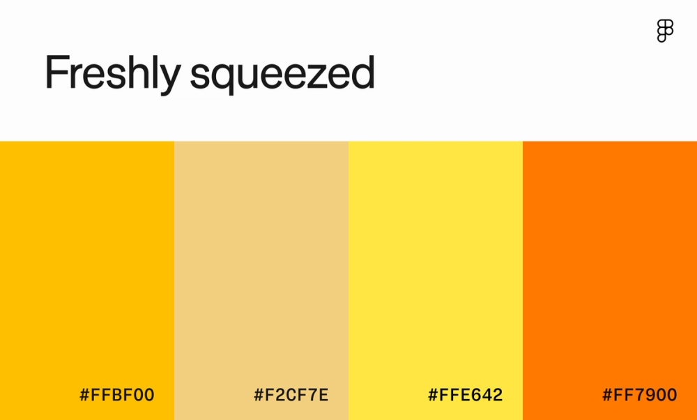 Color scheme with varying shades of orange and yellow.