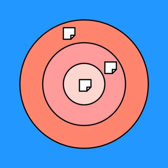 red bullseye on blue background