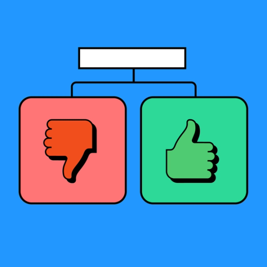 thumbs down emoji next to a thumbs up emoji