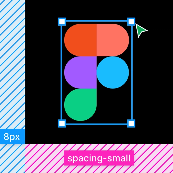 緑色のカーソルで選択されているFigmaのロゴ。