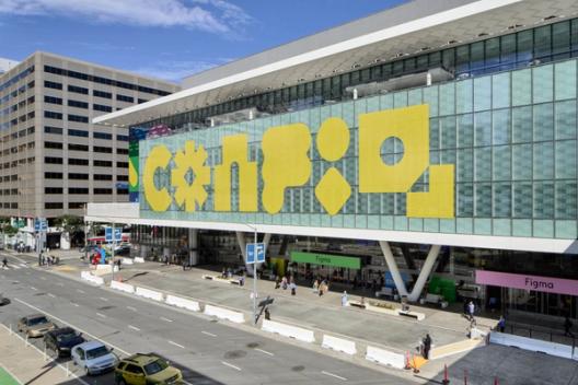 The Moscone Center is branded with Config supergraphics and the word “Config” in big, bold letters.