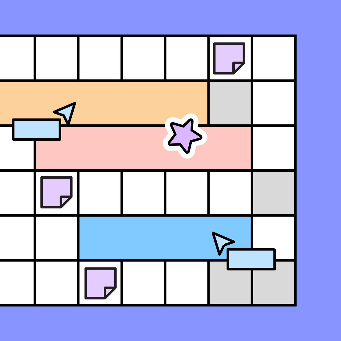 series of squares to represent different timeframes within a yearly calendar