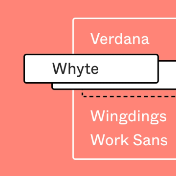 a list of fonts with "whyte" being selected