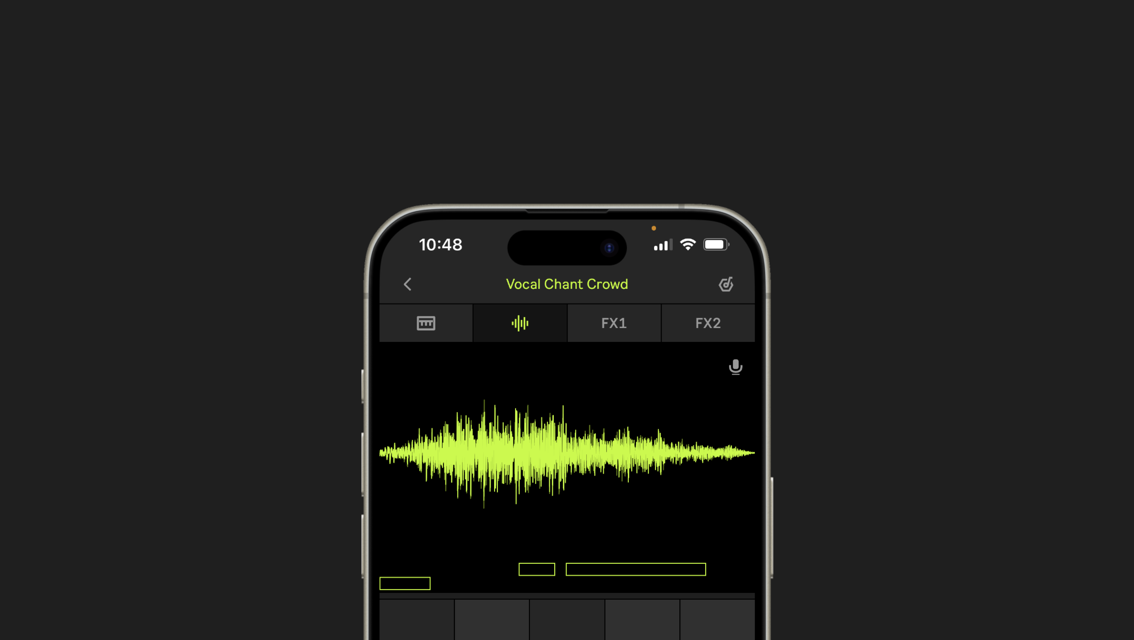 A screenshot of the Note UI shows a sound visualizer.