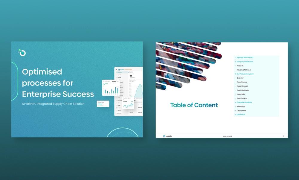 Screenshot of modern company brochure