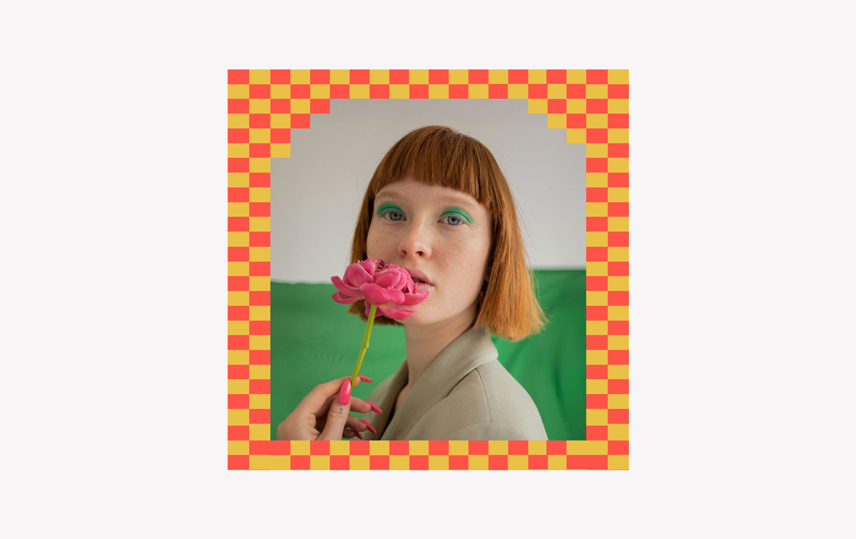 checkerboard frame instagram post template example