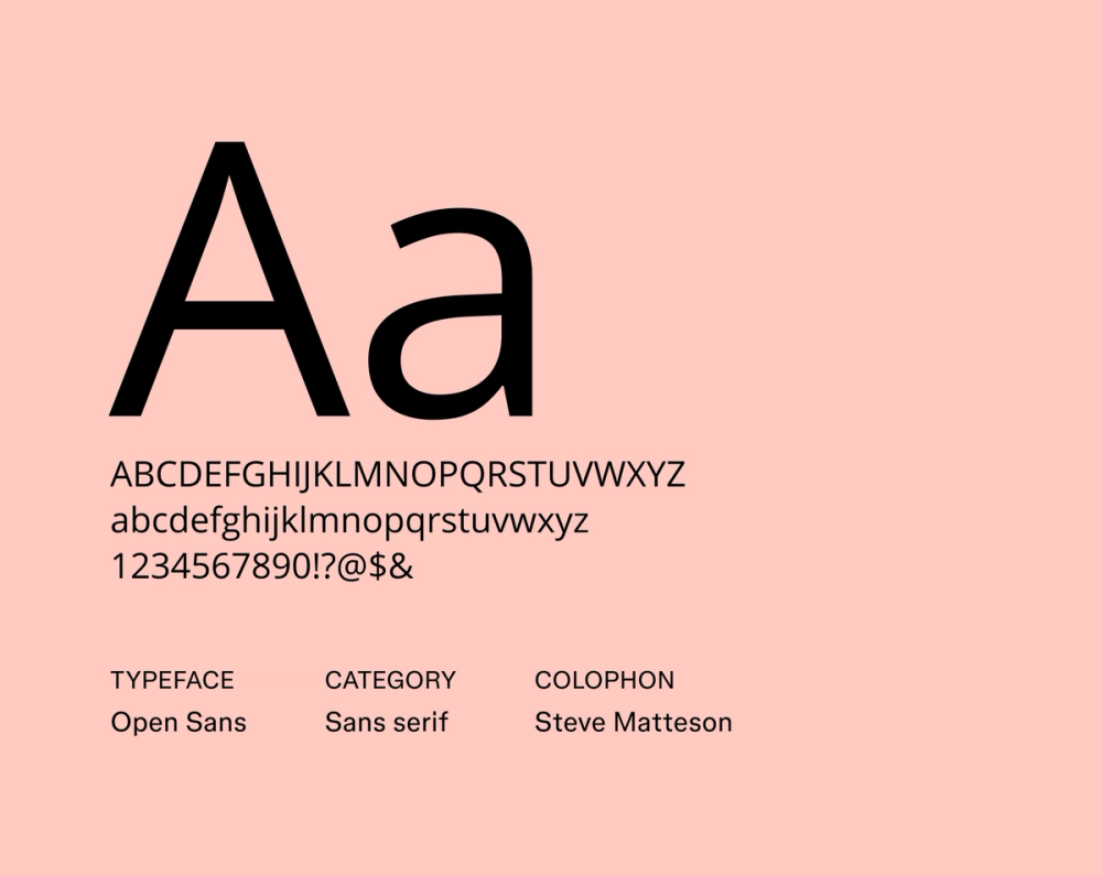 Open Sans minimalist font example.