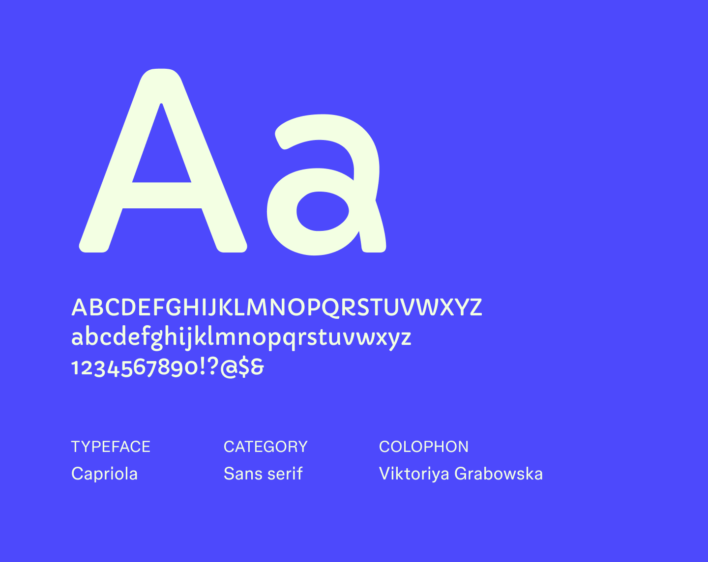 Example text using the sans serif font Capriola.