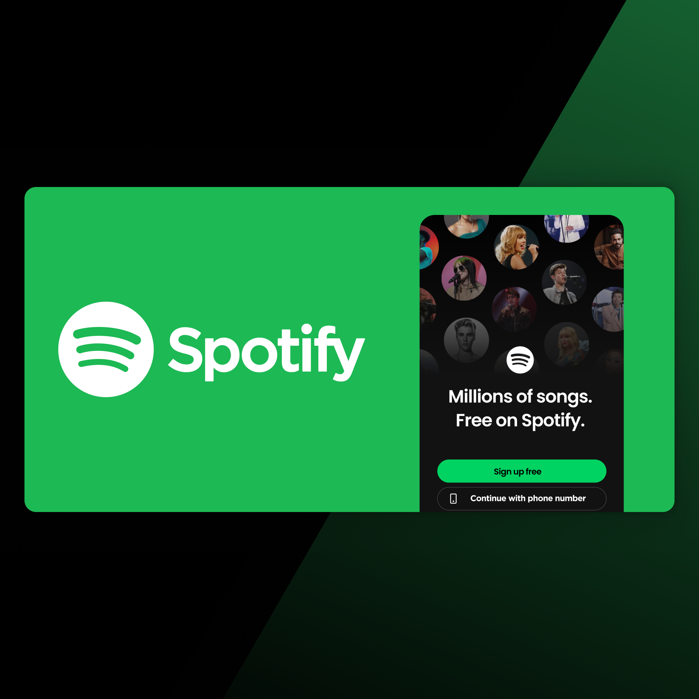 Image principale de maquette de page de connexion Spotify