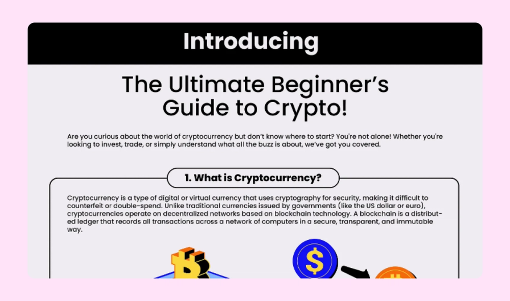 Example of a cryptocurrency infographic