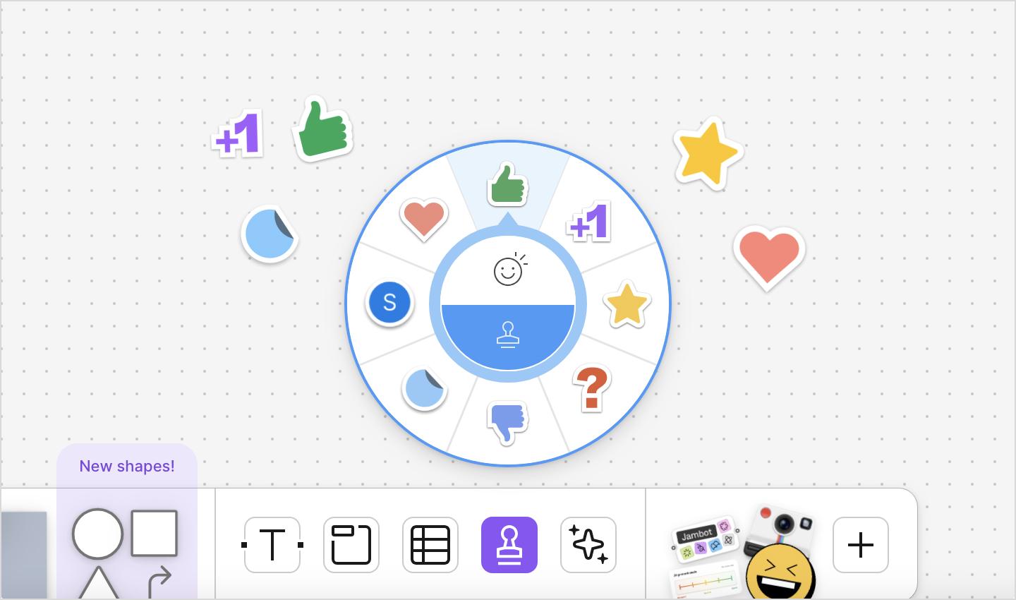 Screenshot of Figjam presentation stamps