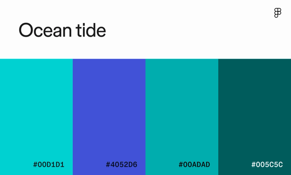 Ocean tide color palette