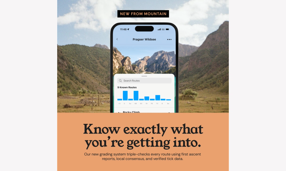Outdoor app Facebook ad.