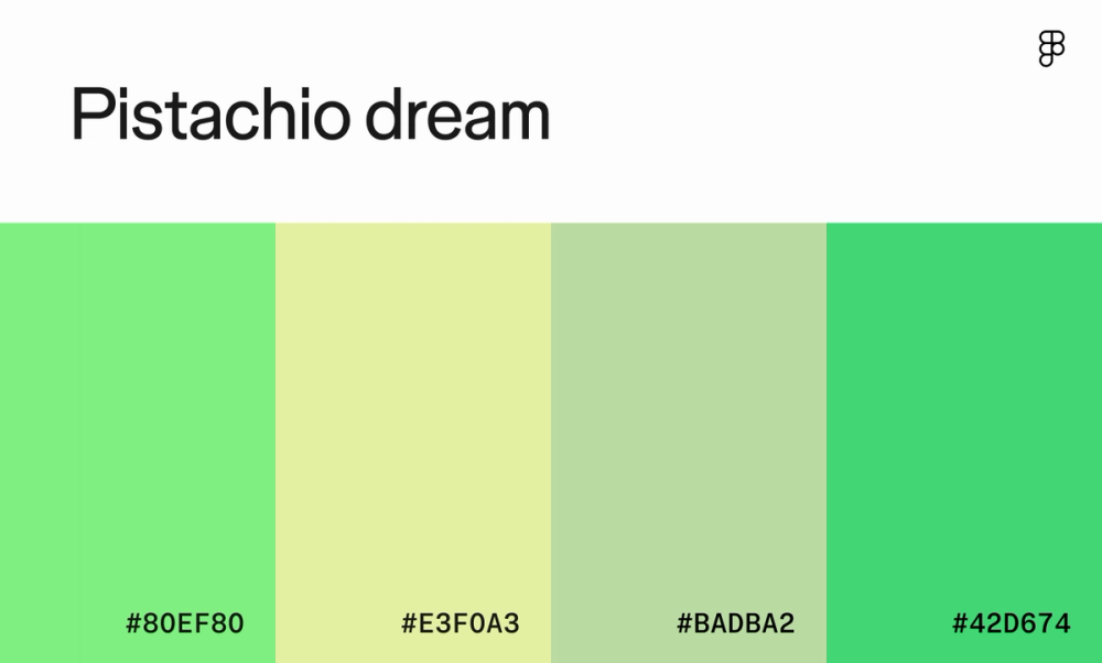 Pistachio dream color palette