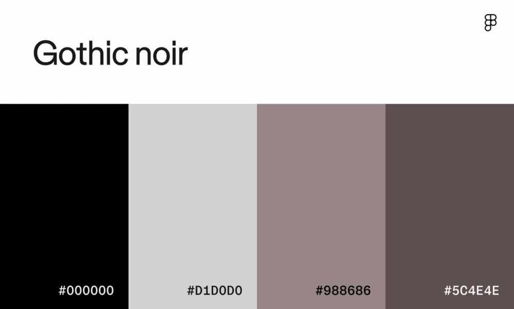 Gothic noir color palette