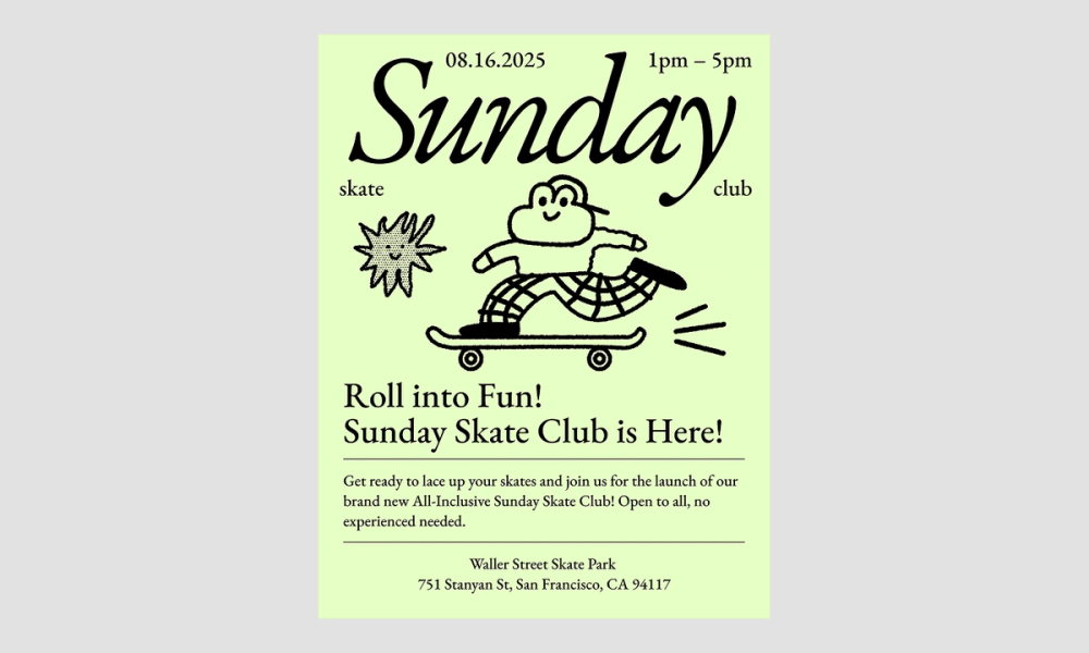 Skate club flyer free flyer template.