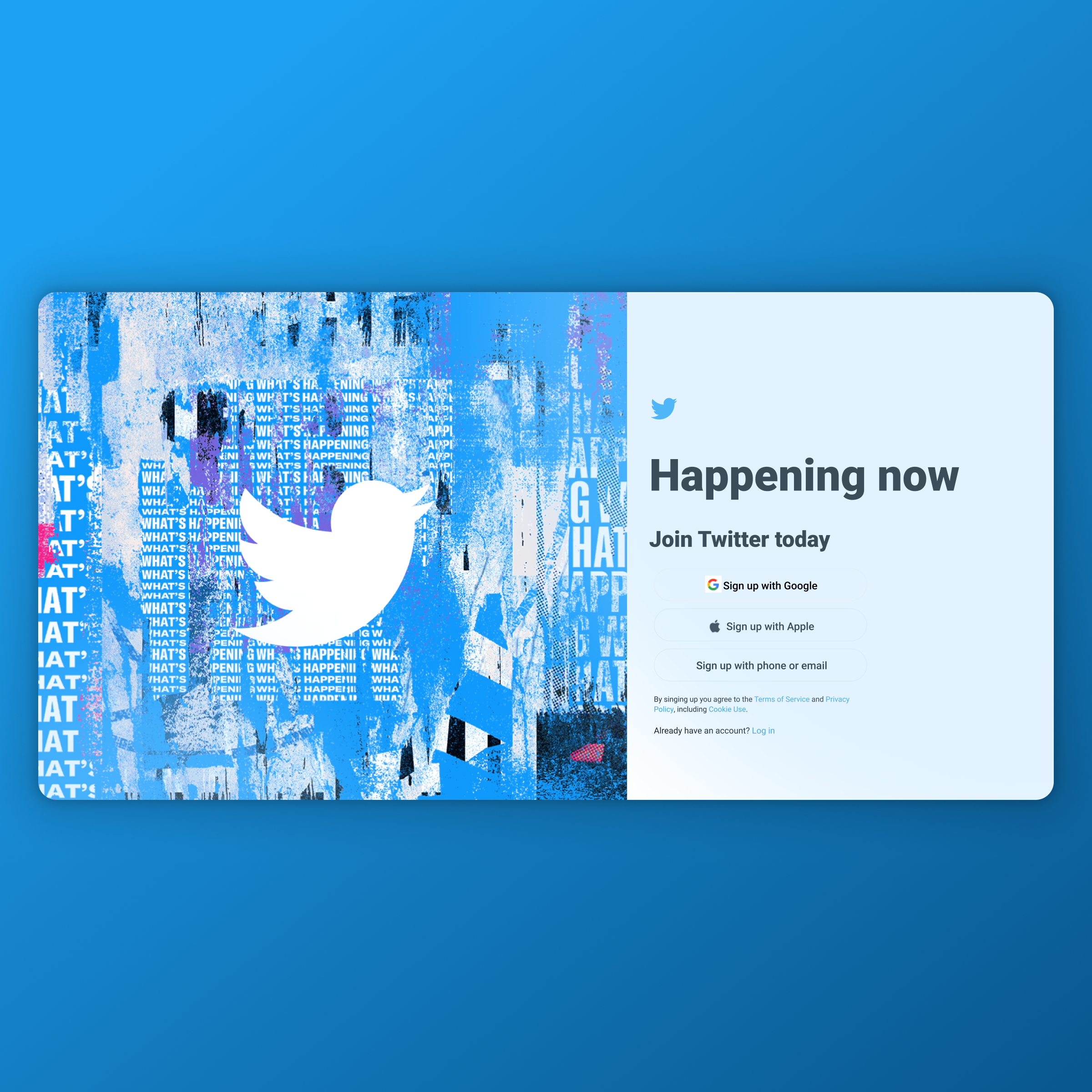 Image principale de maquette de page de connexion Twitter