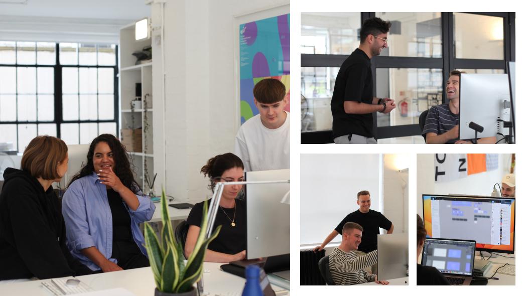 Images of team members collaborating