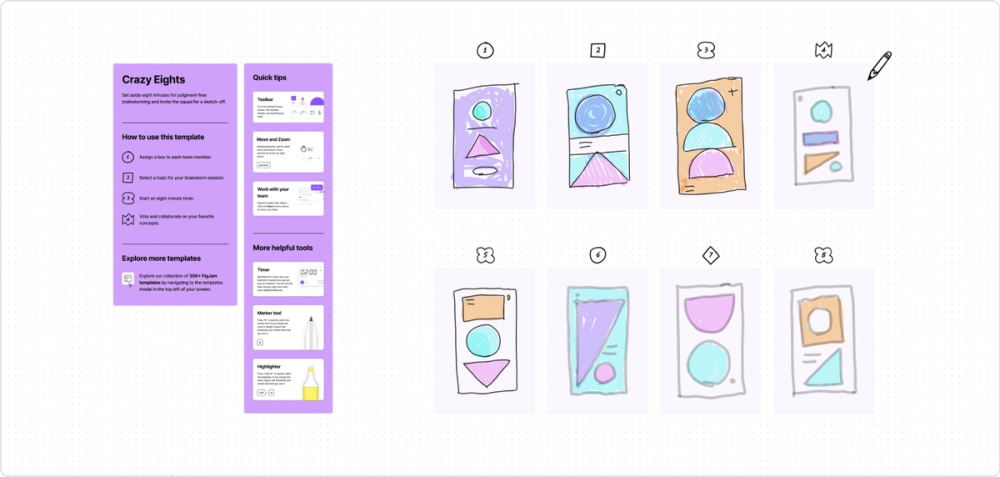Crazy 8 brainstorming template