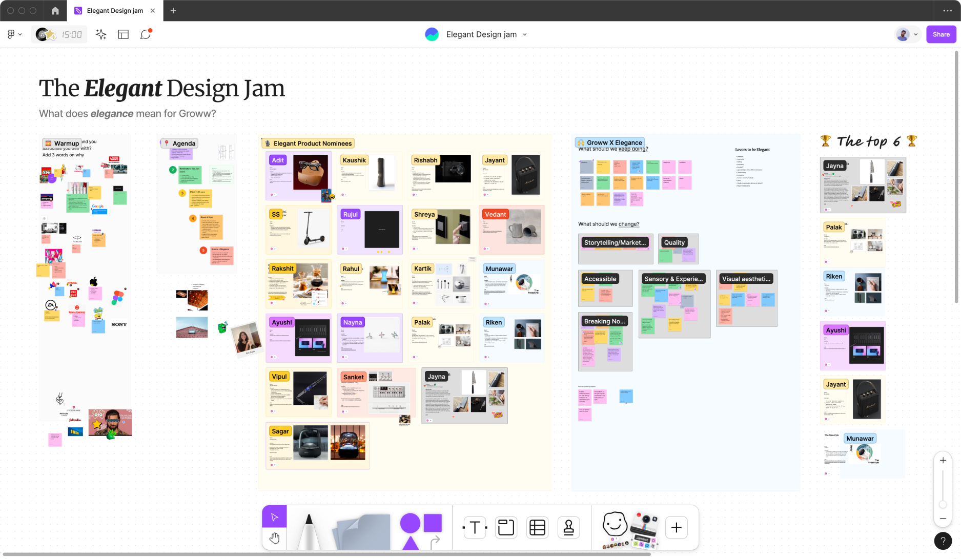 Brainstorming session on a FigJam file
