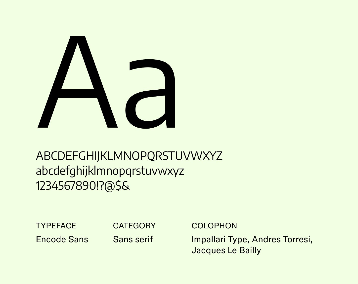 Example text using the sans serif font Encode sans.