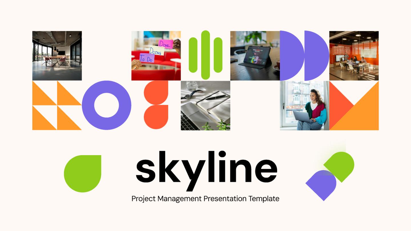 Modern geometric pitch deck template