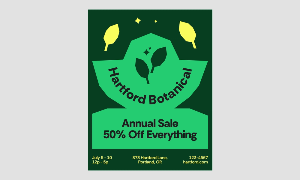 Botanical retail sale free flyer template.