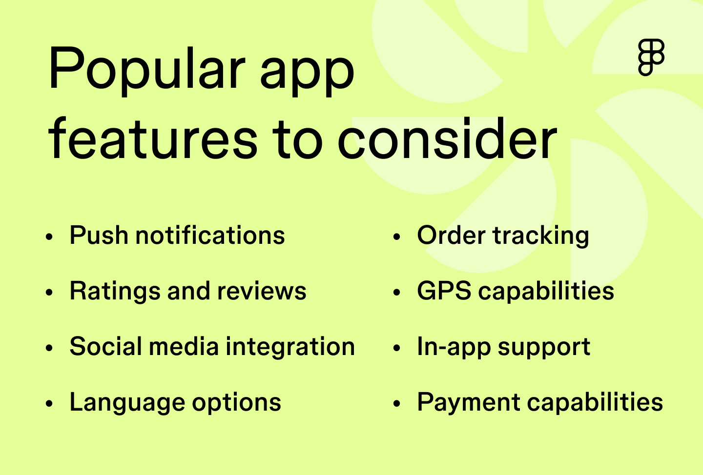 Popular app features 