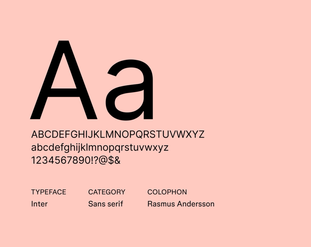 Inter minimalist font example.