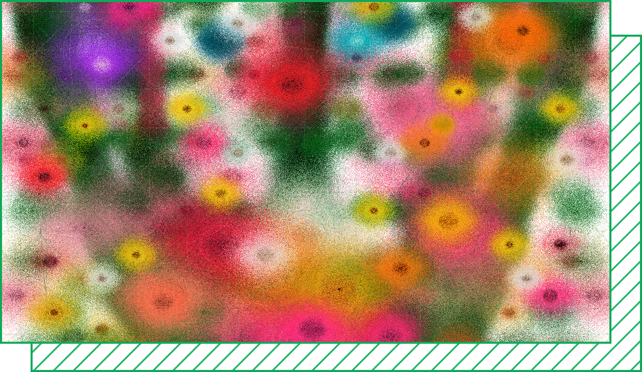 Dreamy, colorful arrangement of flower buds