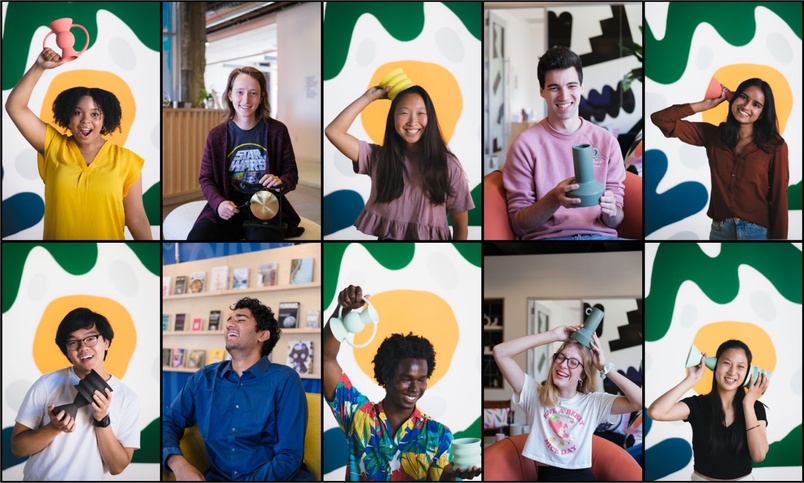 Portrait of 10 Figma interns in Figma offices