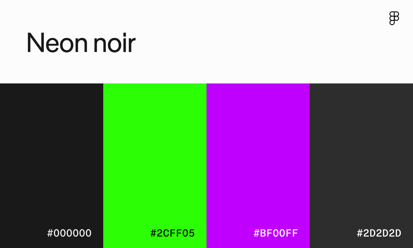 Neon noir color palette