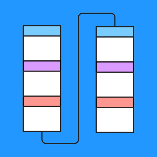 workflow diagram with a line connecting it to another workflow diagram