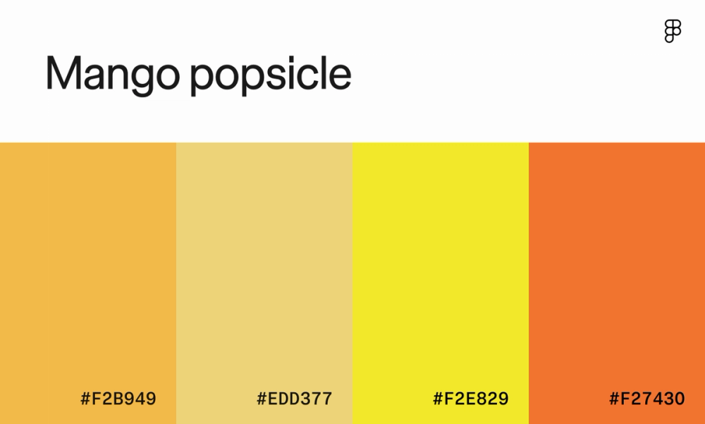 Mango popsicle color palette