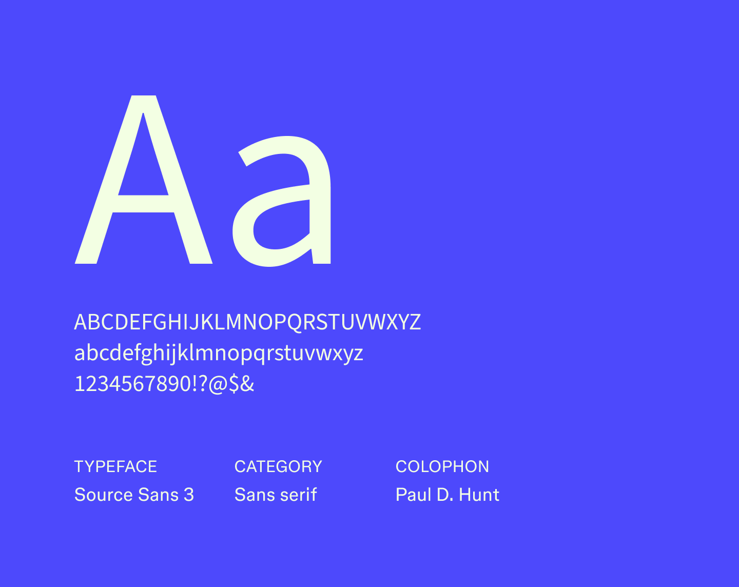 Example text using the sans serif font Source sans 3.