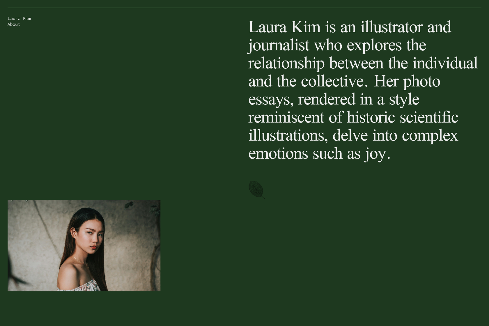 a webpage with description of person and their photo