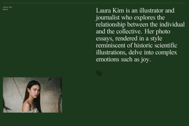 a webpage with description of person and their photo