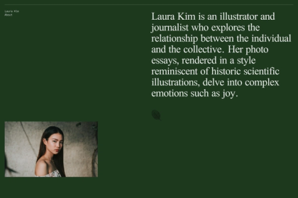 人物とその写真の説明を掲載したWebページ