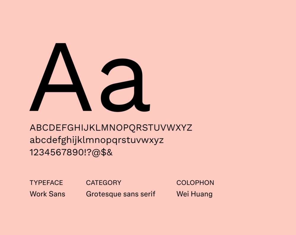 Work Sans – Beispiel für eine minimalistische Schriftart.