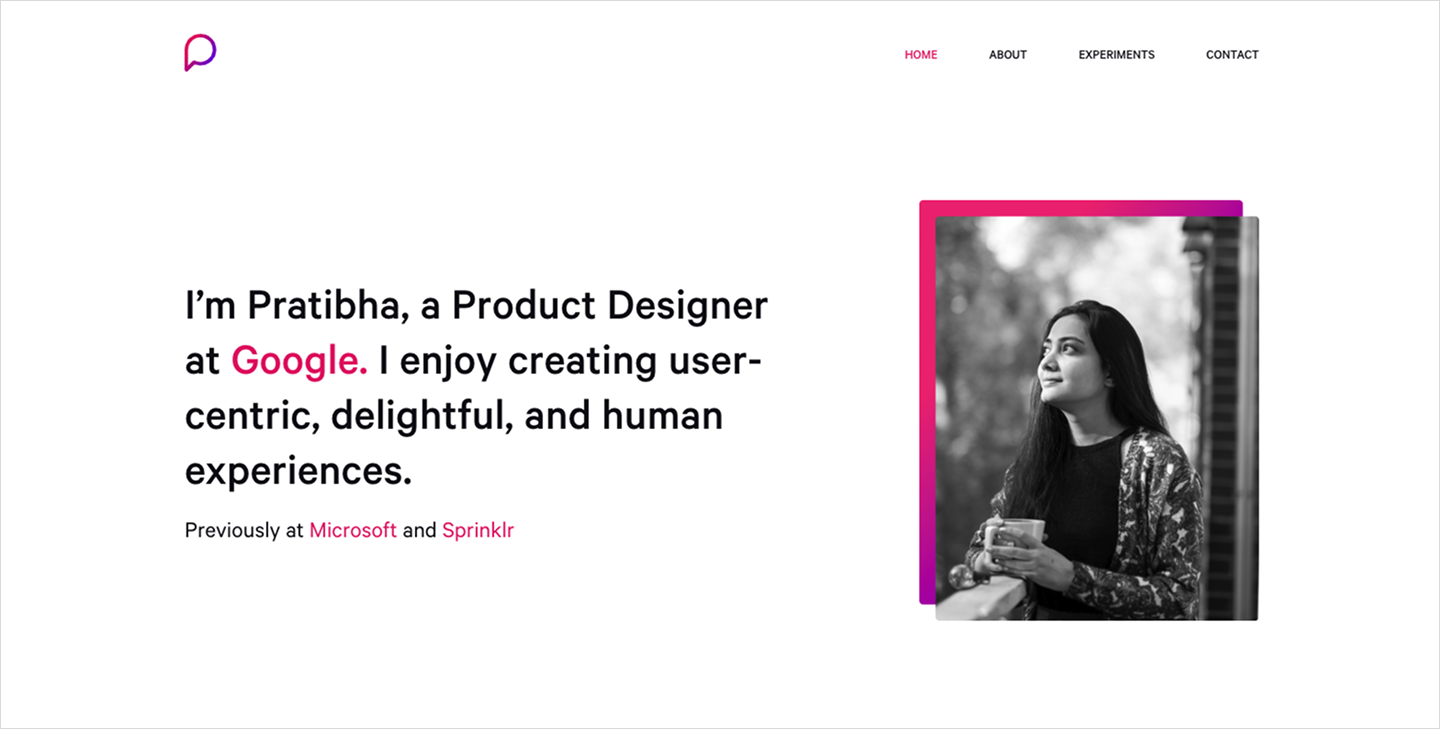 Pratibha Joshi’s portfolio website