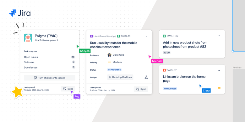 Image of the Jira widget within Figma